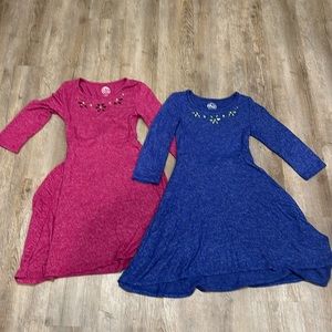 Adorable SO brand Girls dresses with embellished collar detail.